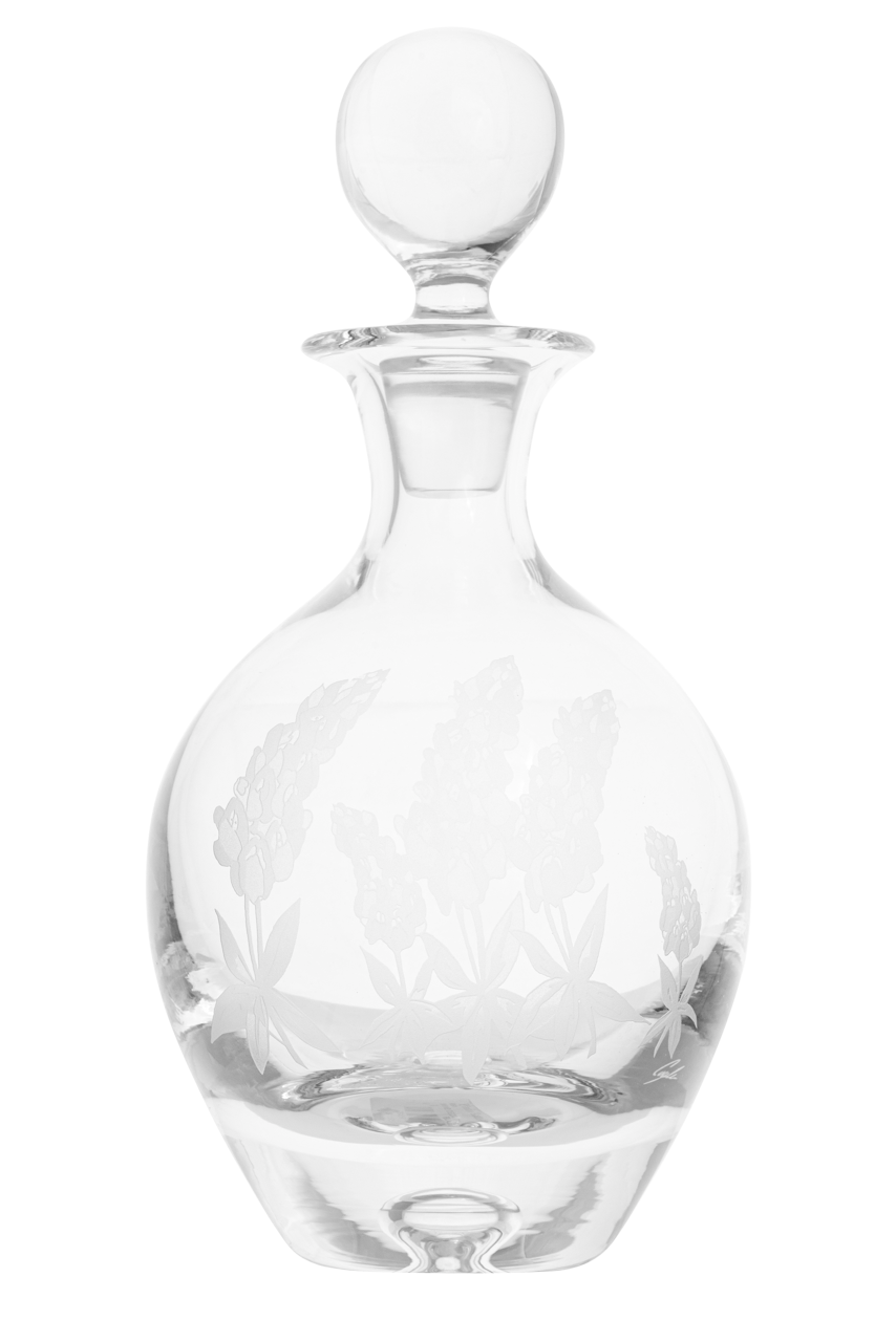Evergreen Crystal Blue Bonnet Wine Decanter
