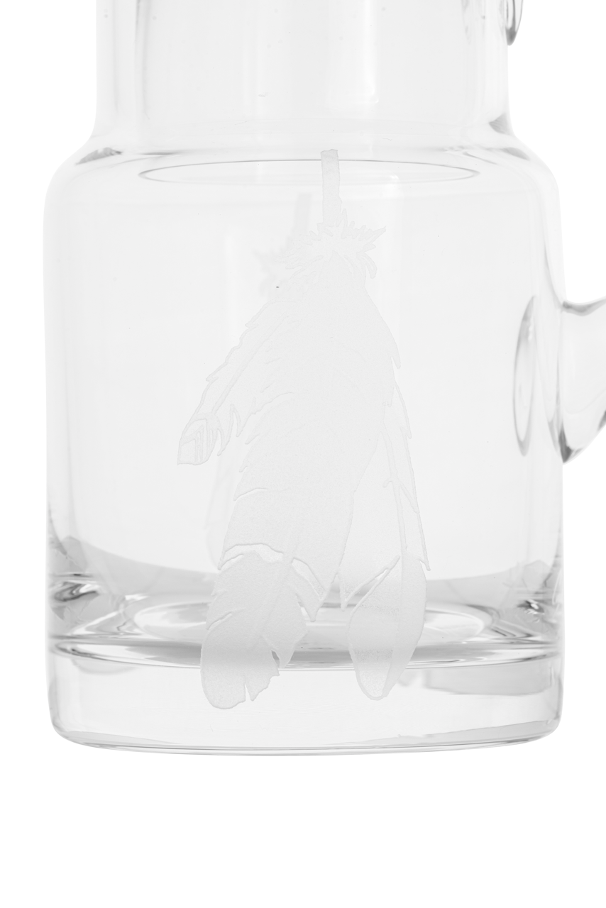 Evergreen Crystal Feather Engraved Pitcher