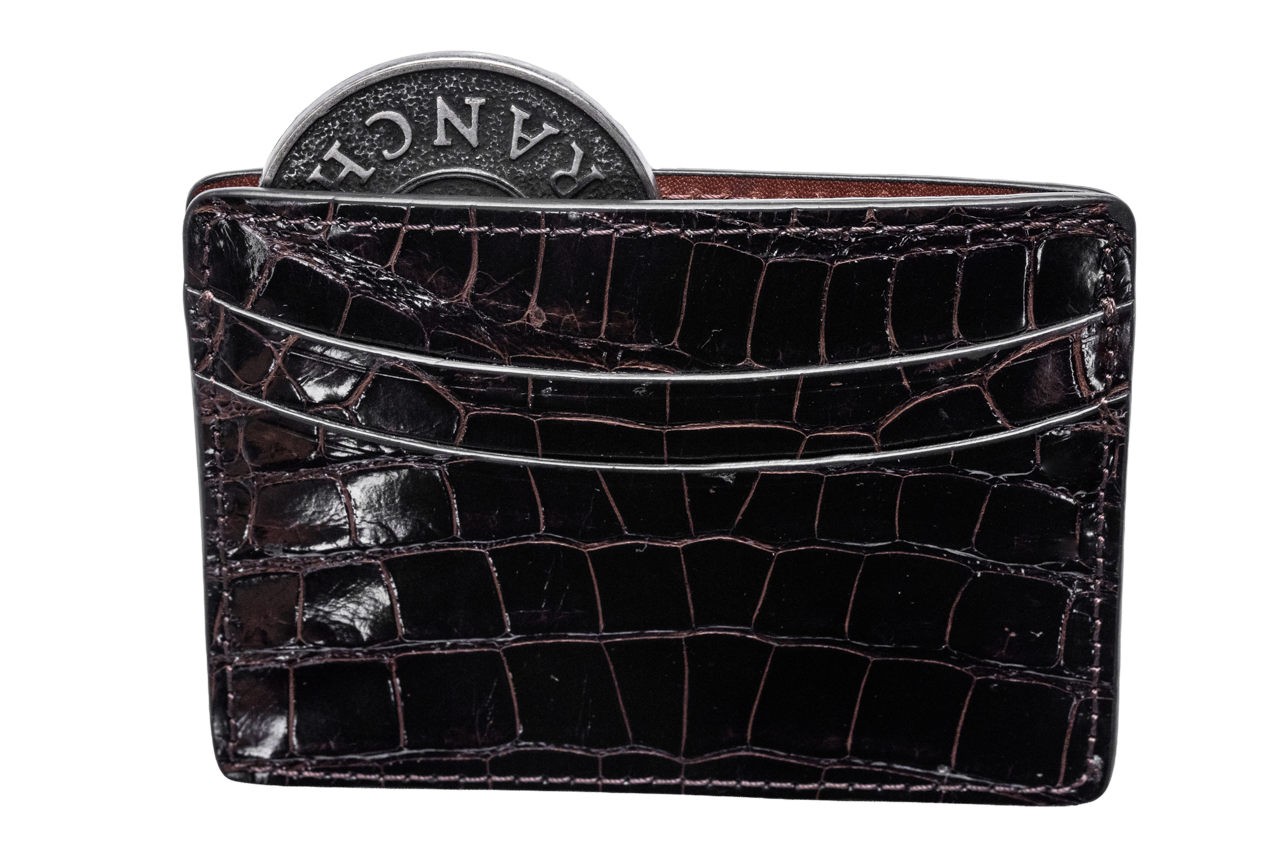 Pinto Ranch 5-Card Alligator Card Case
