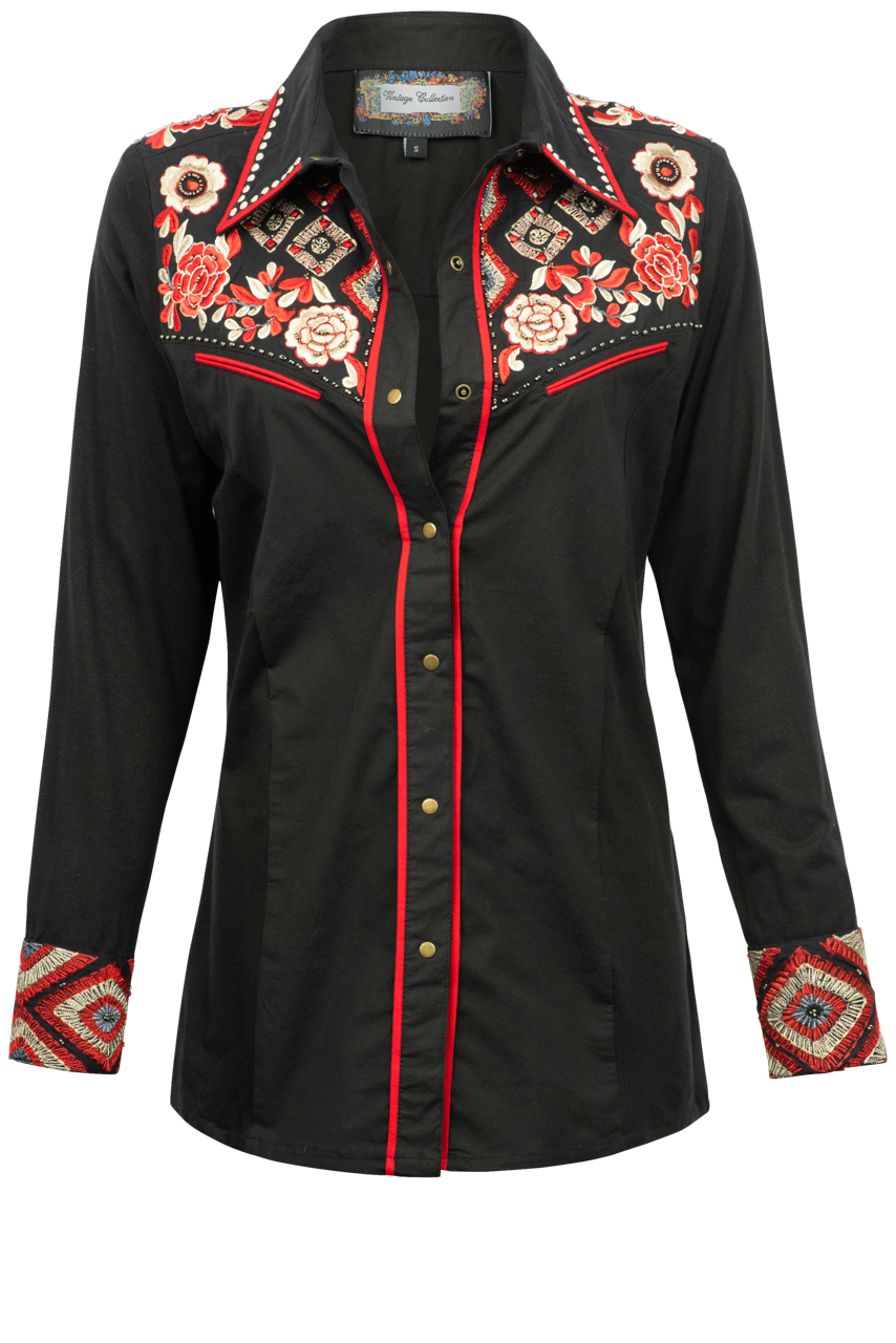 Vintage Collection Lizbeth Embroidered Western Shirt Pinto Ranch