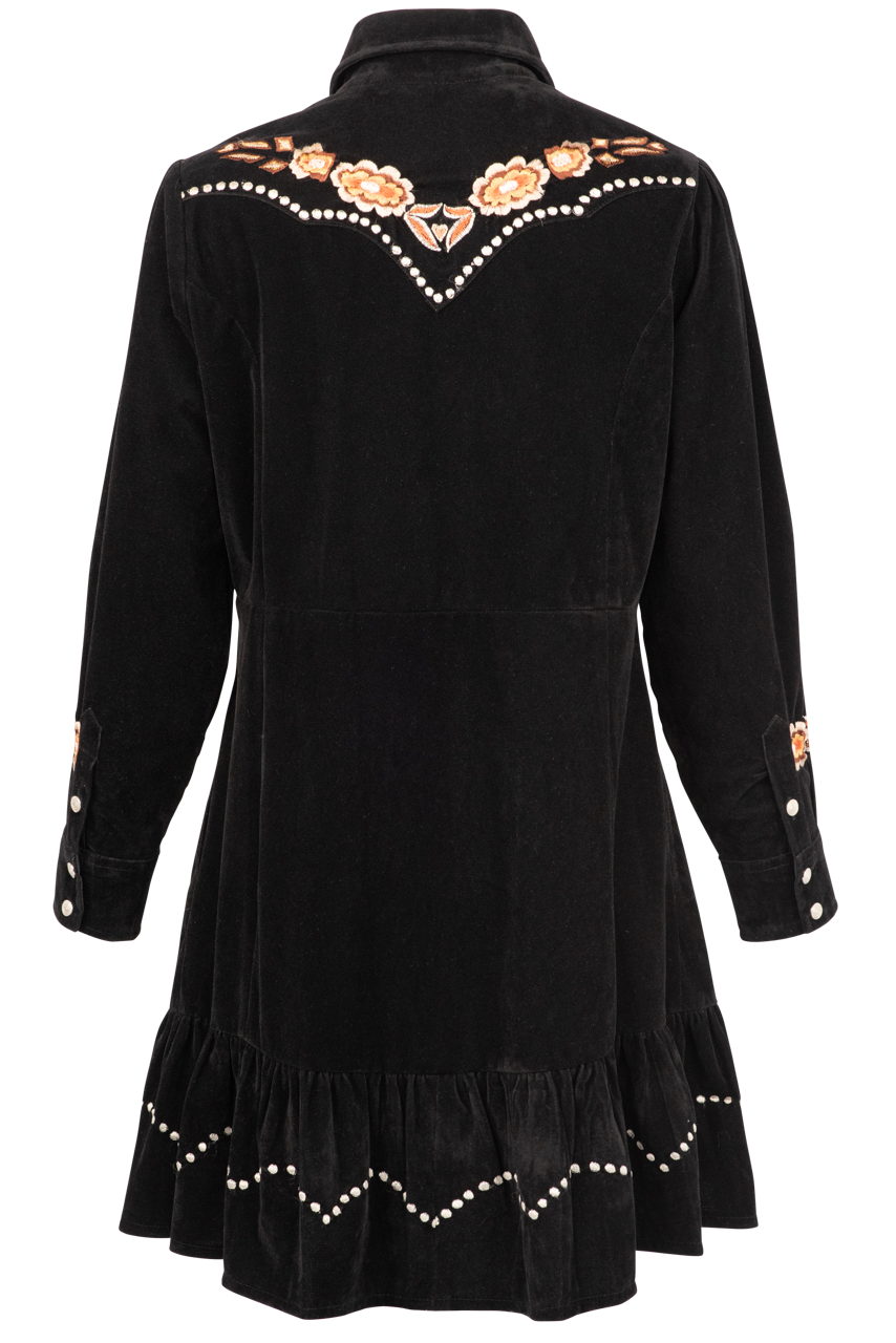 Vintage Collection Whiskey Embroidered Suede Dress