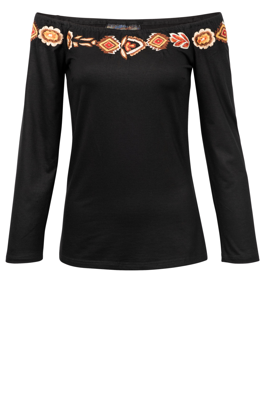 Vintage Collection Whiskey Embroidered Knit Top