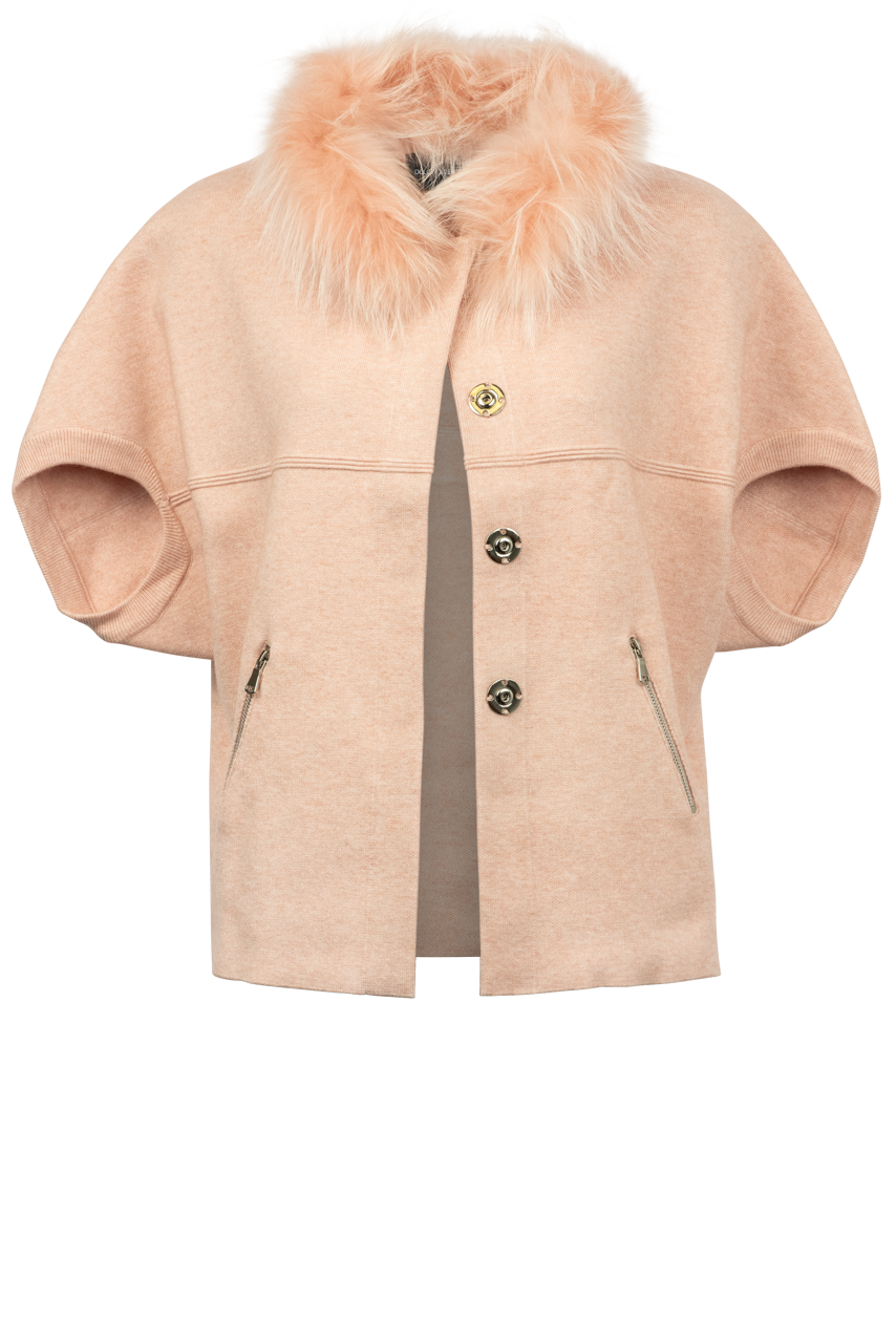 Dolce Cabo Fur Trimmed Cardigan Top