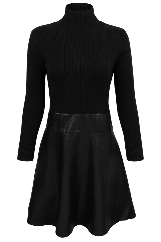 Dolce Cabo Vegan Leather Turtleneck Dress
