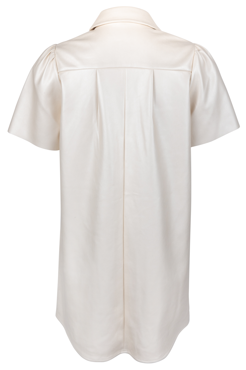 Dolce Cabo Vegan Leather Flutter Shirt Dress