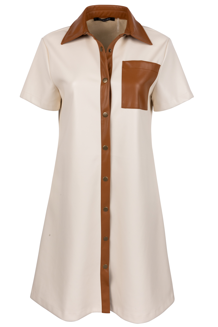 Dolce Cabo Vegan Leather Shirt Dress