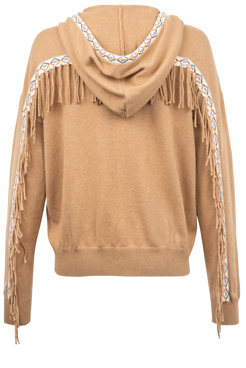 Minnie Rose Fringe Hoodie Cardigan