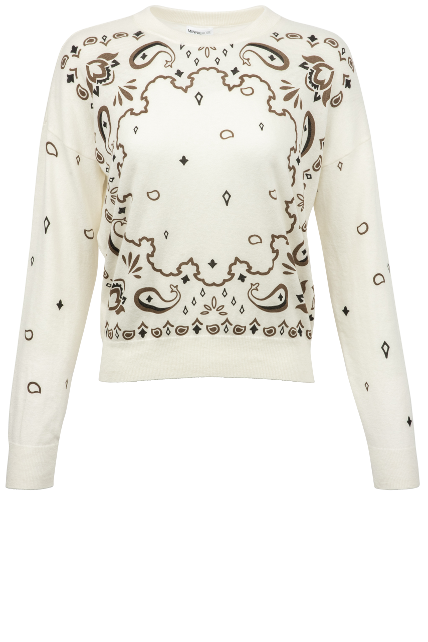 Minnie Rose Bandana Print Sweater