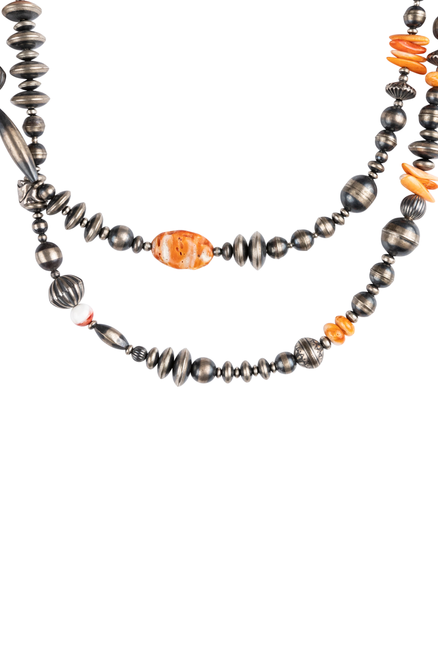 Navajo Pearl and Spiney Oyster Necklace