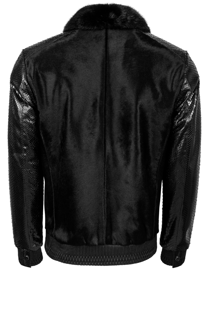 Pinto Ranch Black Python Bomber Jacket