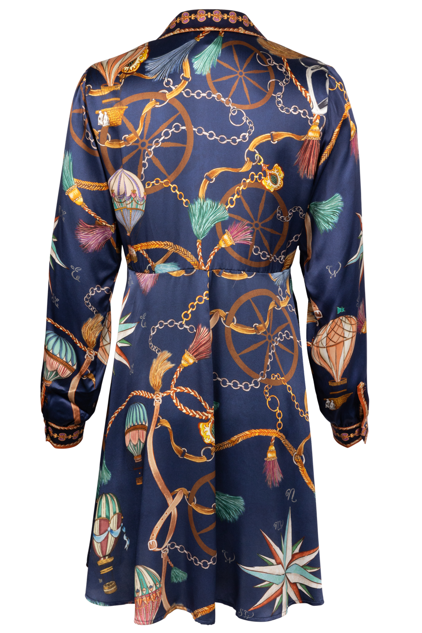 Hale Bob Lacey Charmeuse Dress