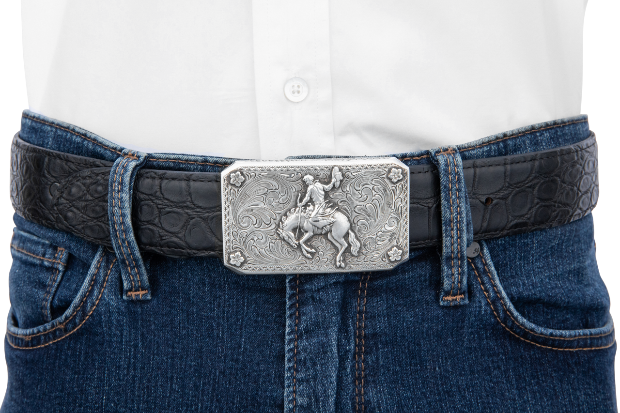 Bohlin Bucking Horse & Flower Belt Buckle