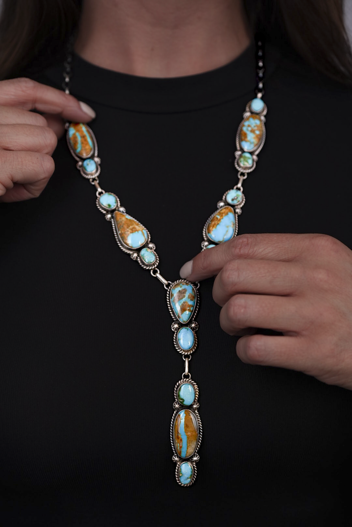 Kingman Turquoise Drop Necklace