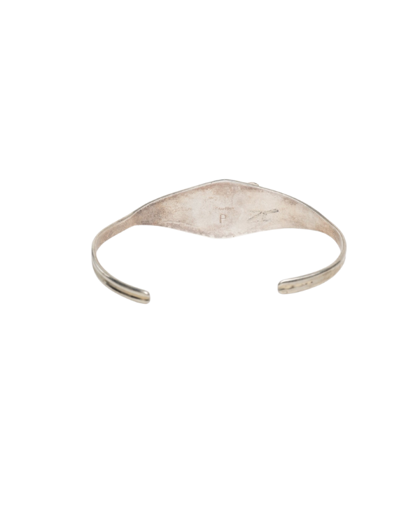 Silver and Coral Cuff Bracelet