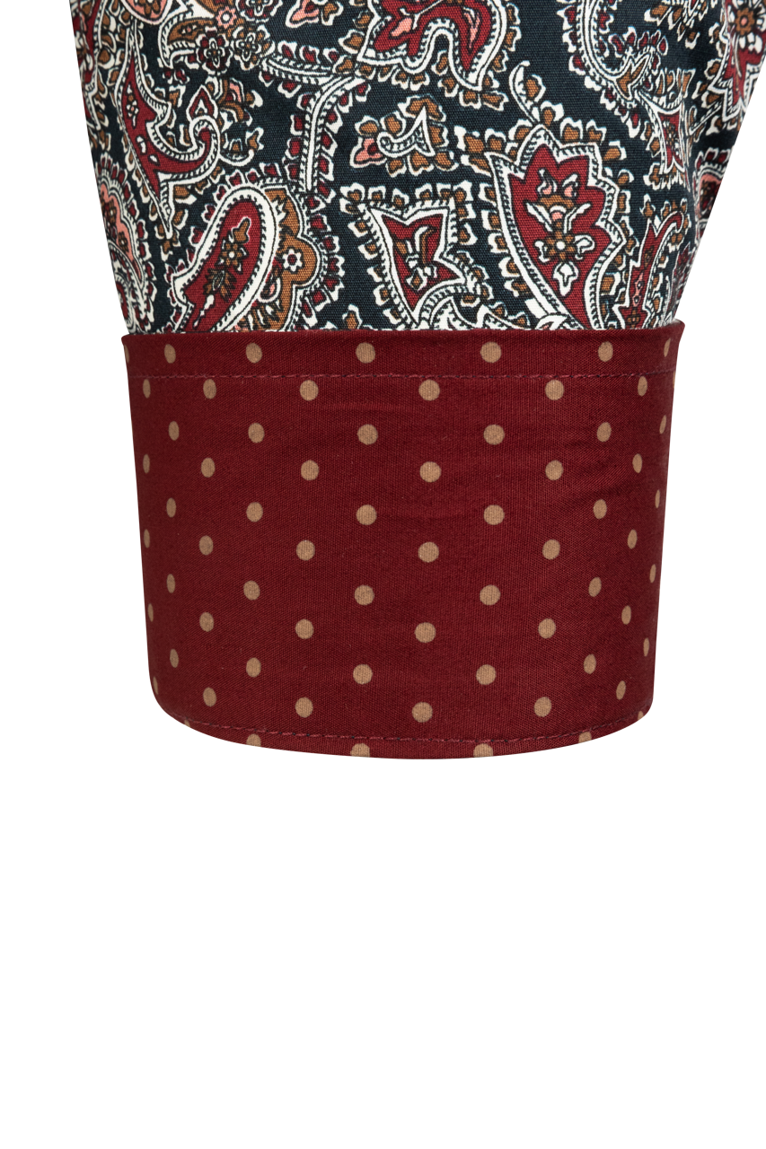 Cinch Paisley Button-Front Shirt - Navy