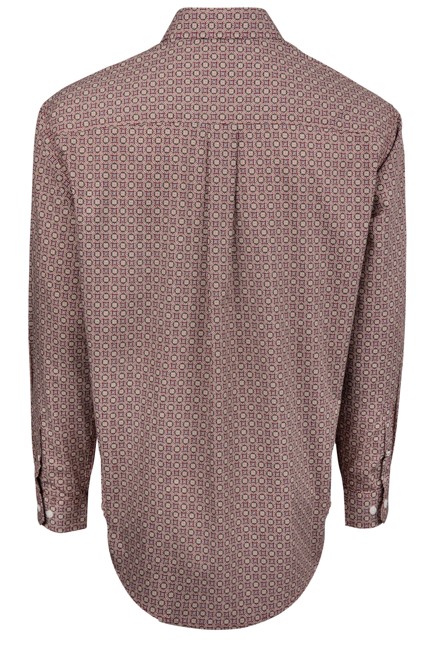 Cinch Foulard Print Button-Front Shirt - Burgundy