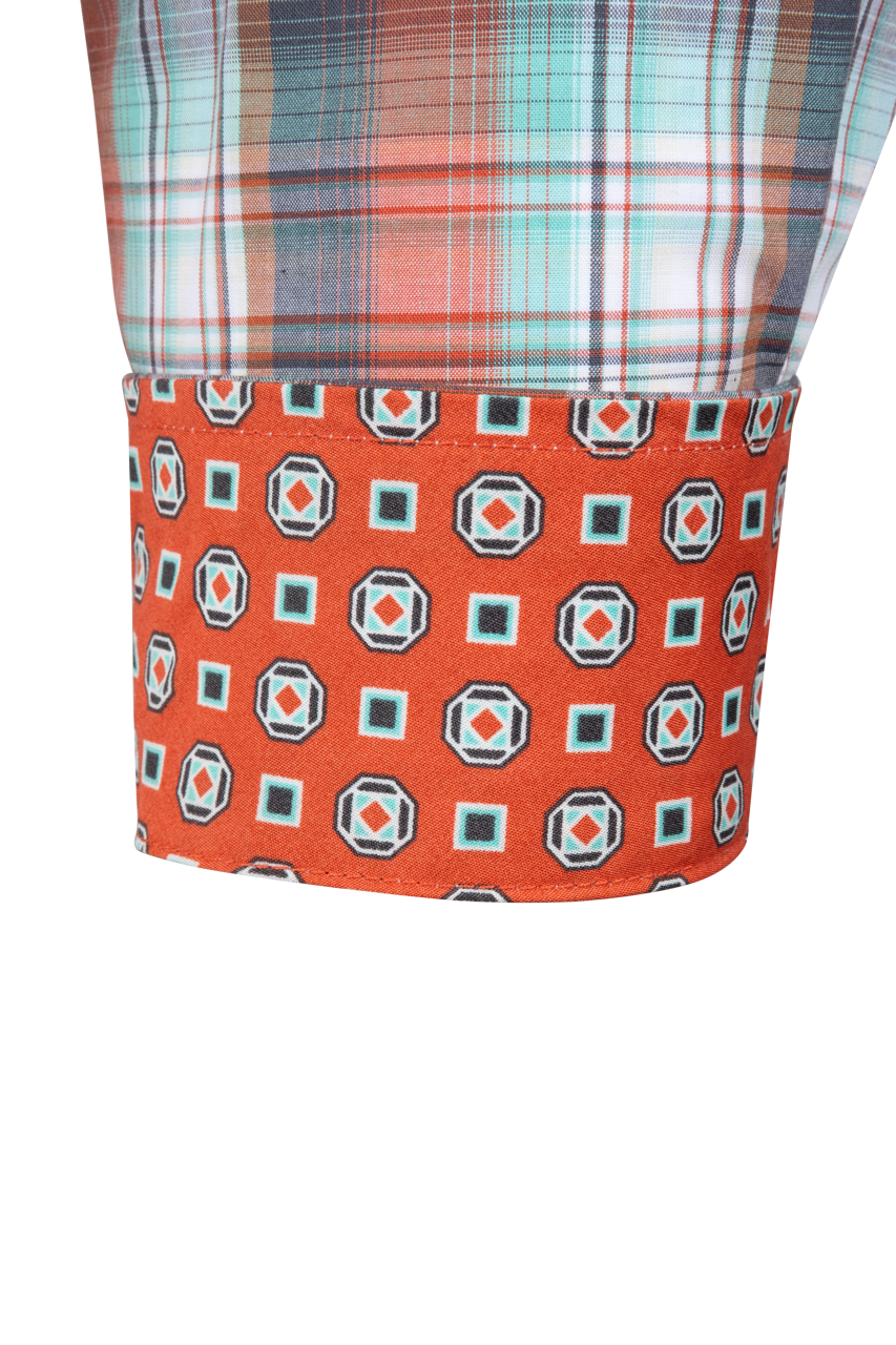 Cinch Plaid Button-Front Shirt - Multi