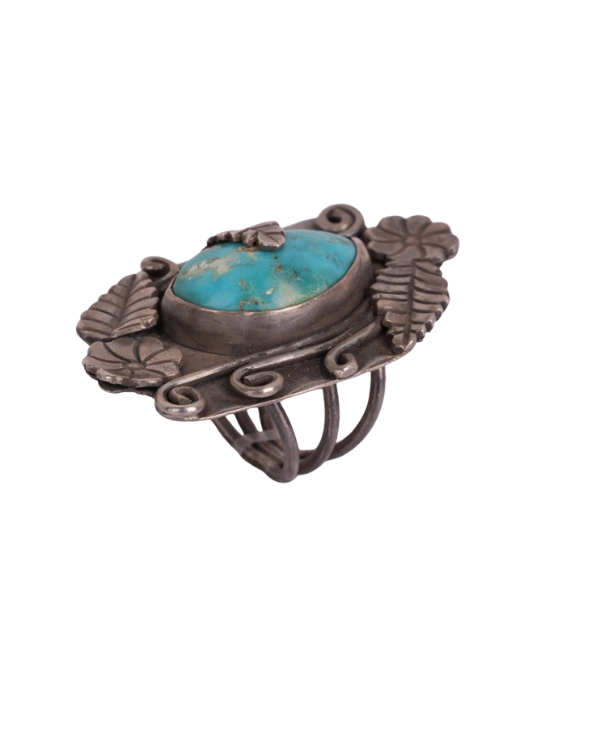 Engraved Turquoise Ring