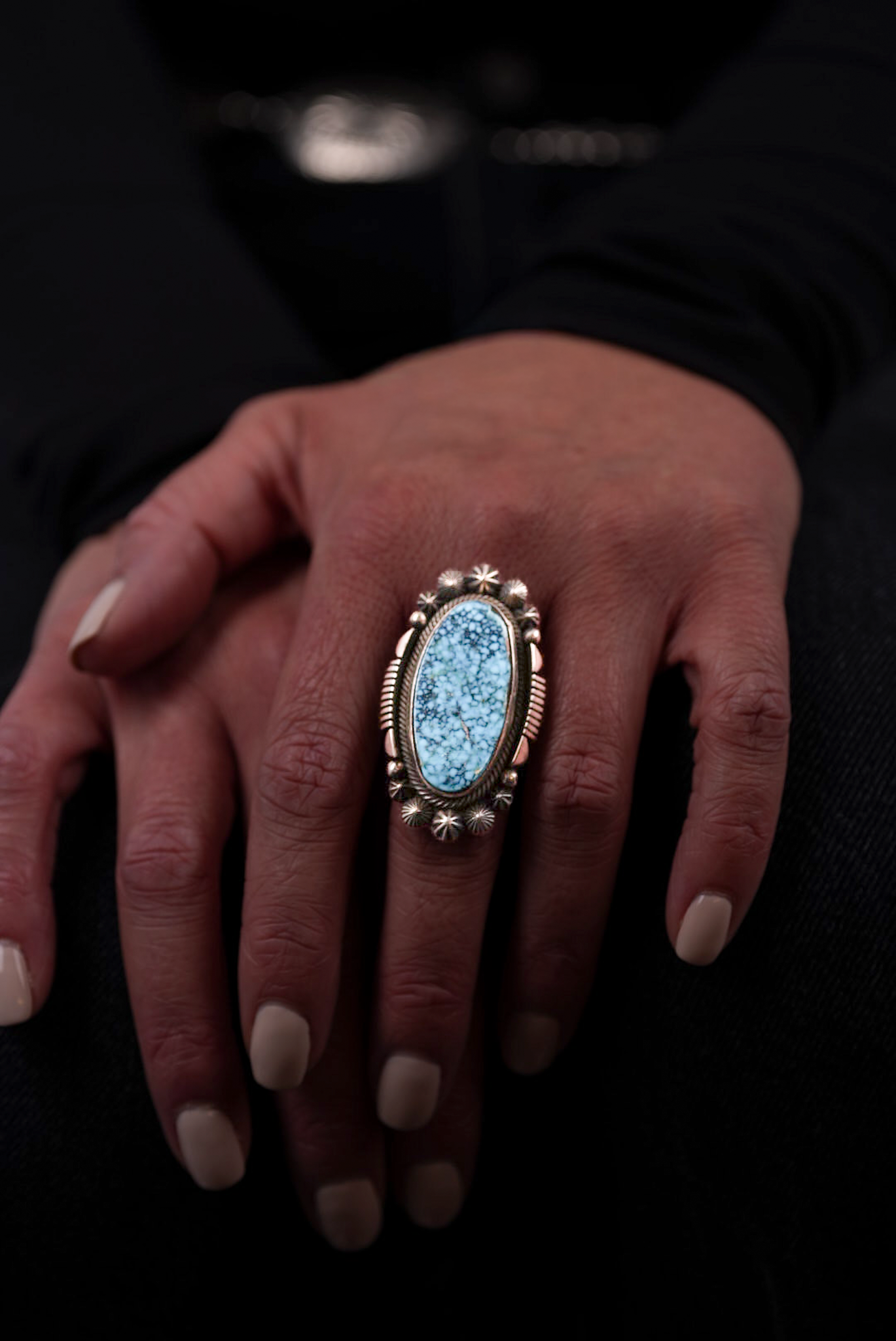 Oval Turquoise and Silver Ring