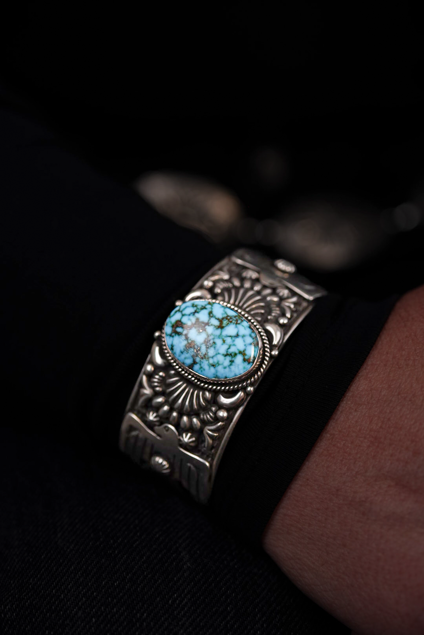 Turquoise and Silver Eagle Bracelet