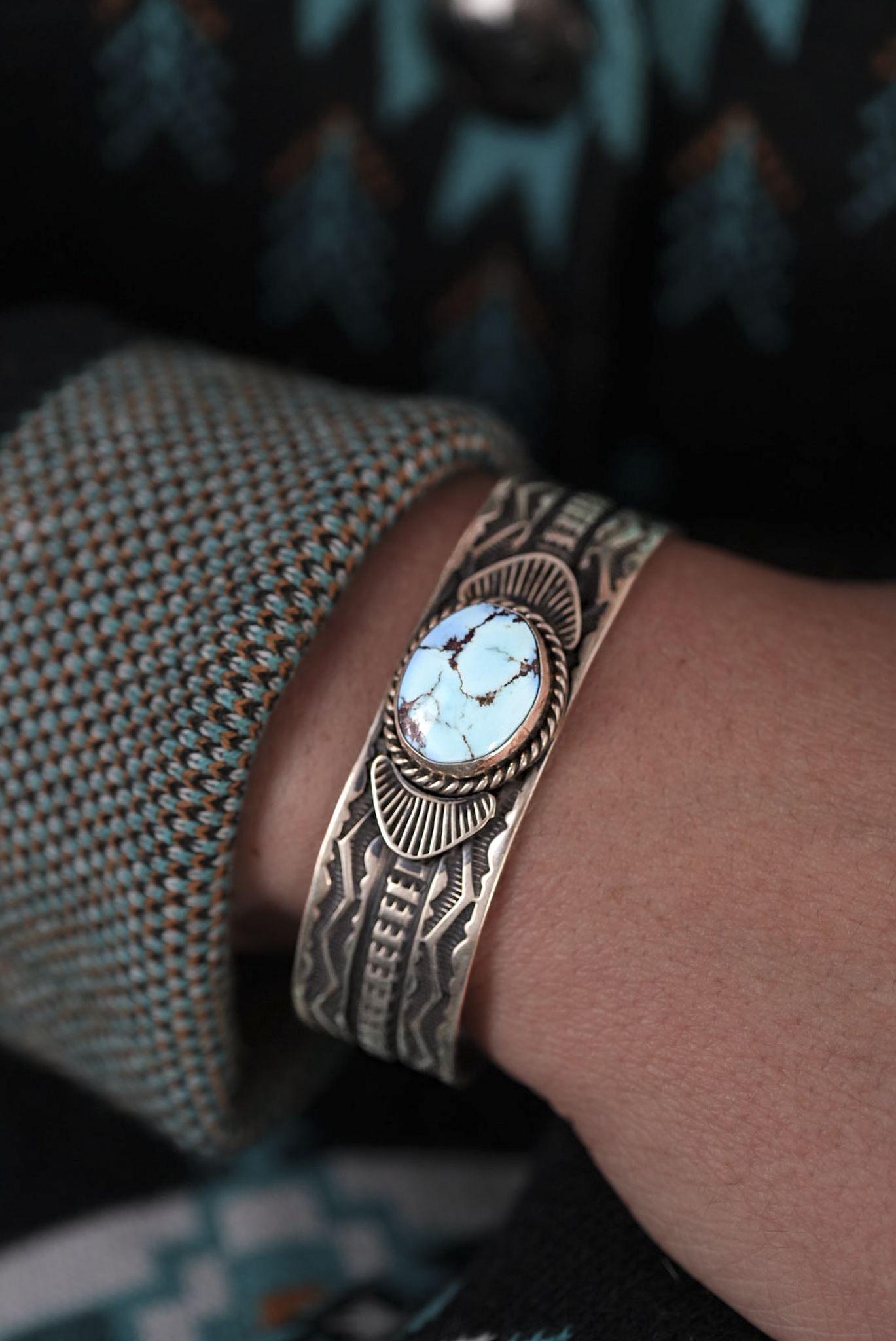 Single Stone Turquoise Cuff Bracelet