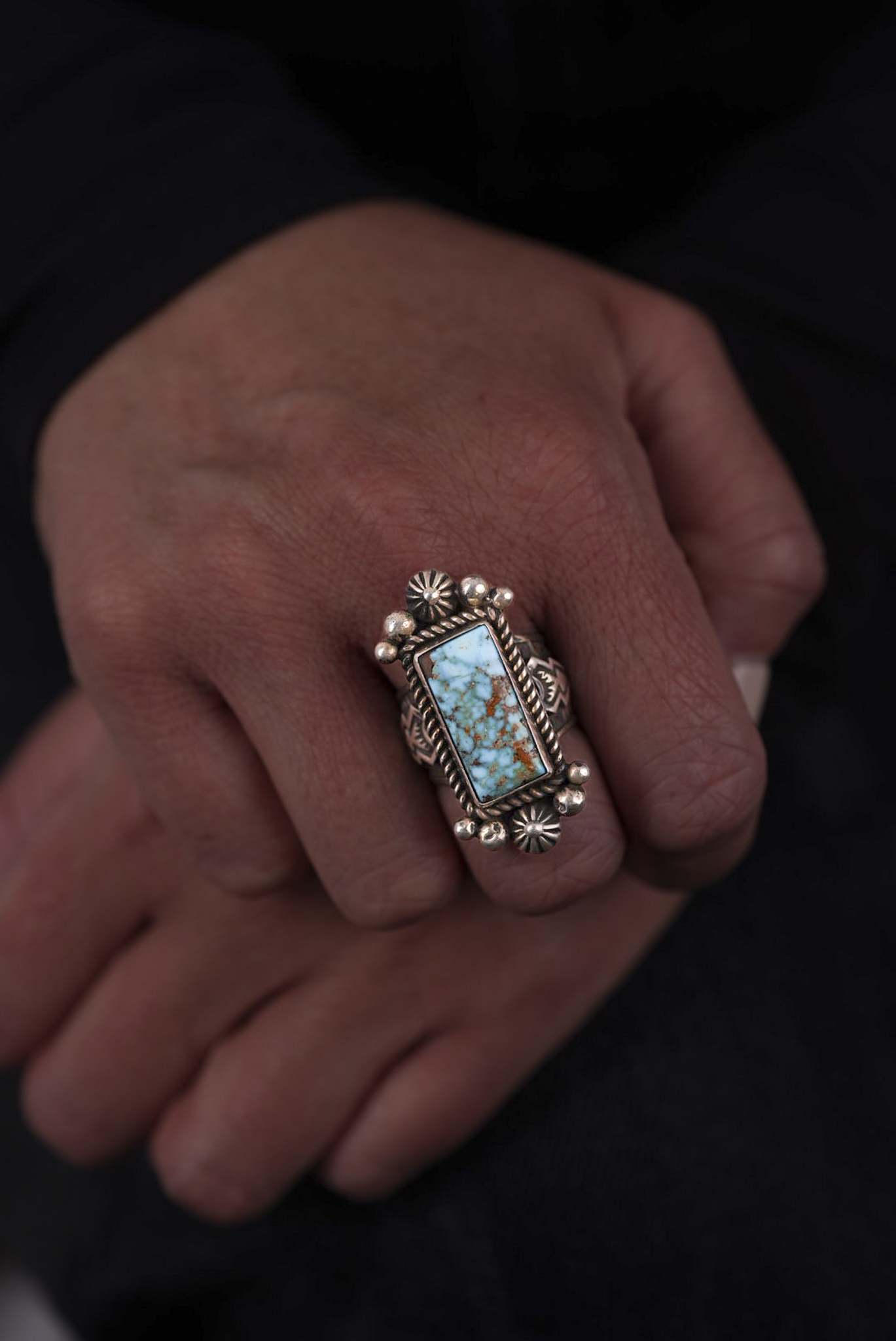 Navajo Turquoise Rectangle Ring
