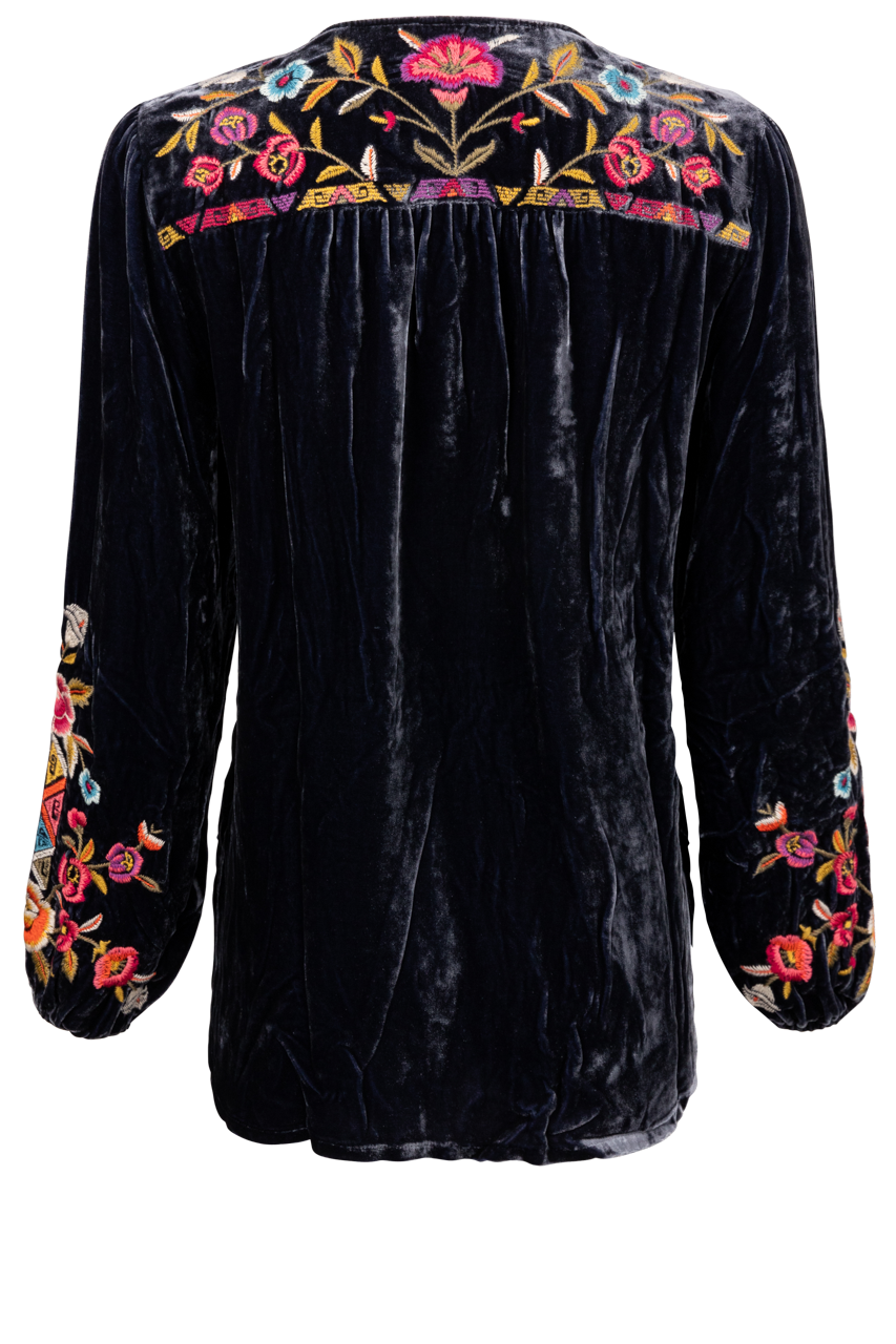 Johnny Was Curved Hem Prairie Blouse