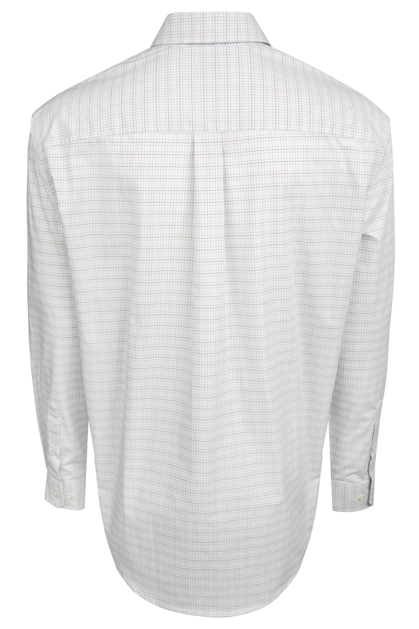 Cinch Button-Front Shirt - White Windowpane