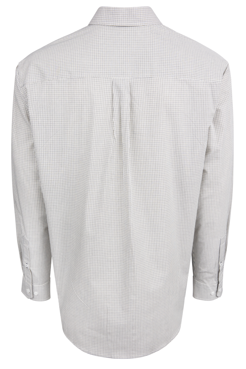 Cinch Button-Front Shirt - White Check
