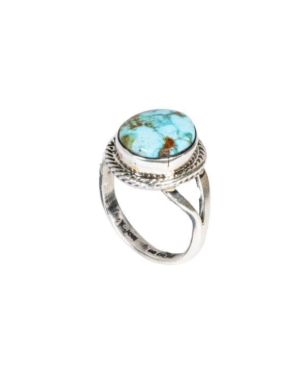 Round Kingman Turquoise Ring