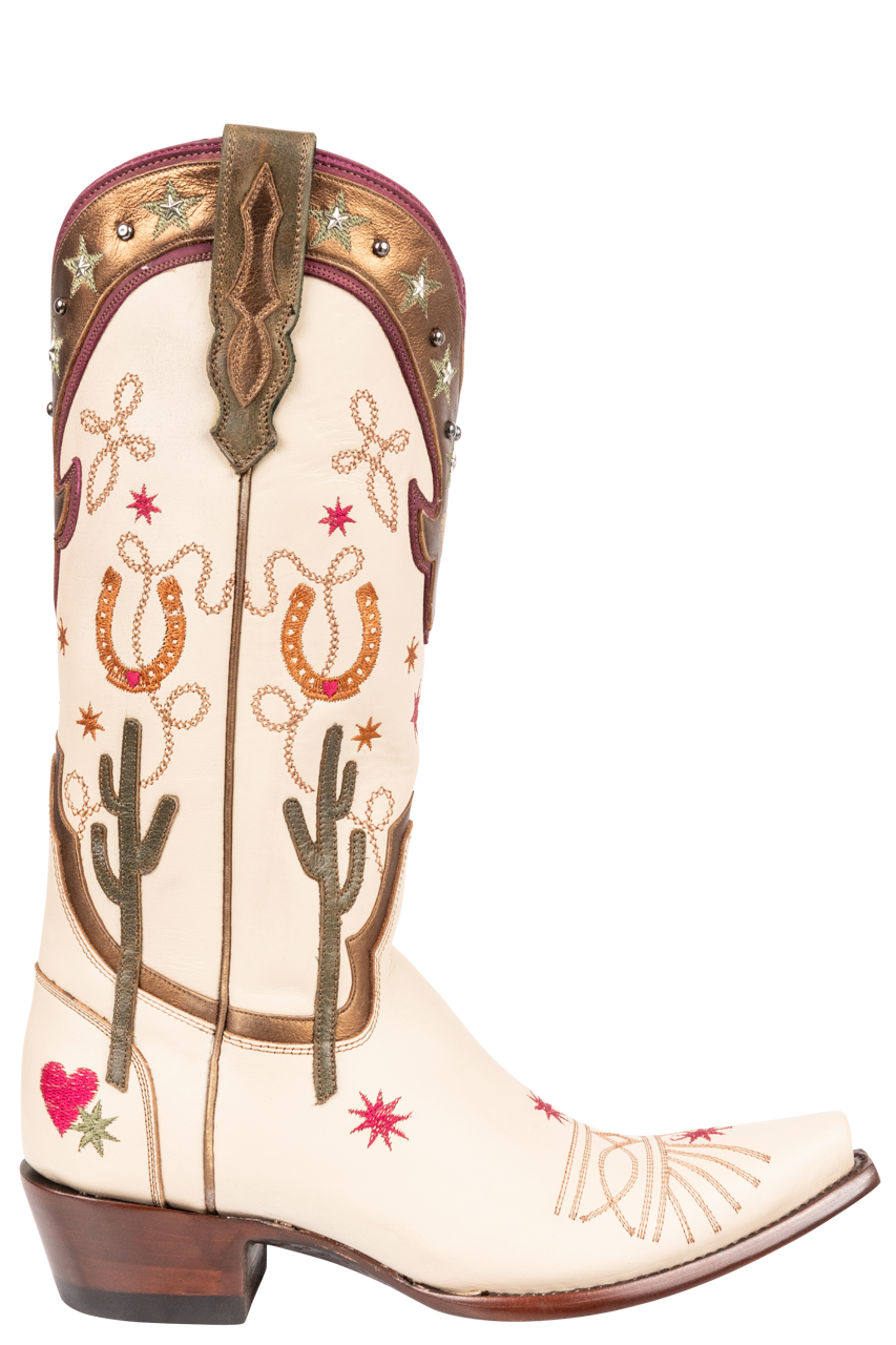 NEW ￼D\'emanuel\'s Cream handmade cowboy western boots vintage size 25 Mexico 7 me NEW ￼D\ main image 4