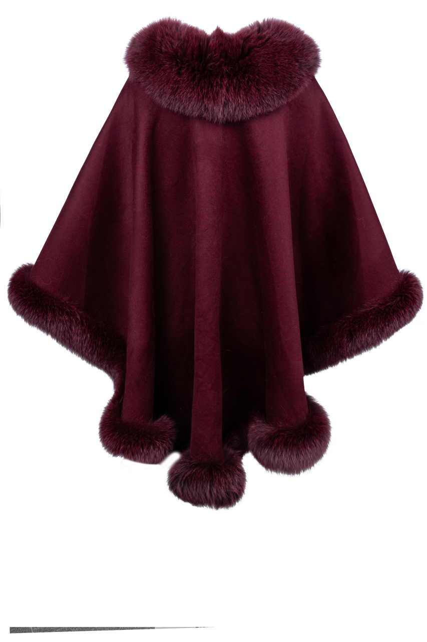 Pinto Ranch Burgundy Fur Cape