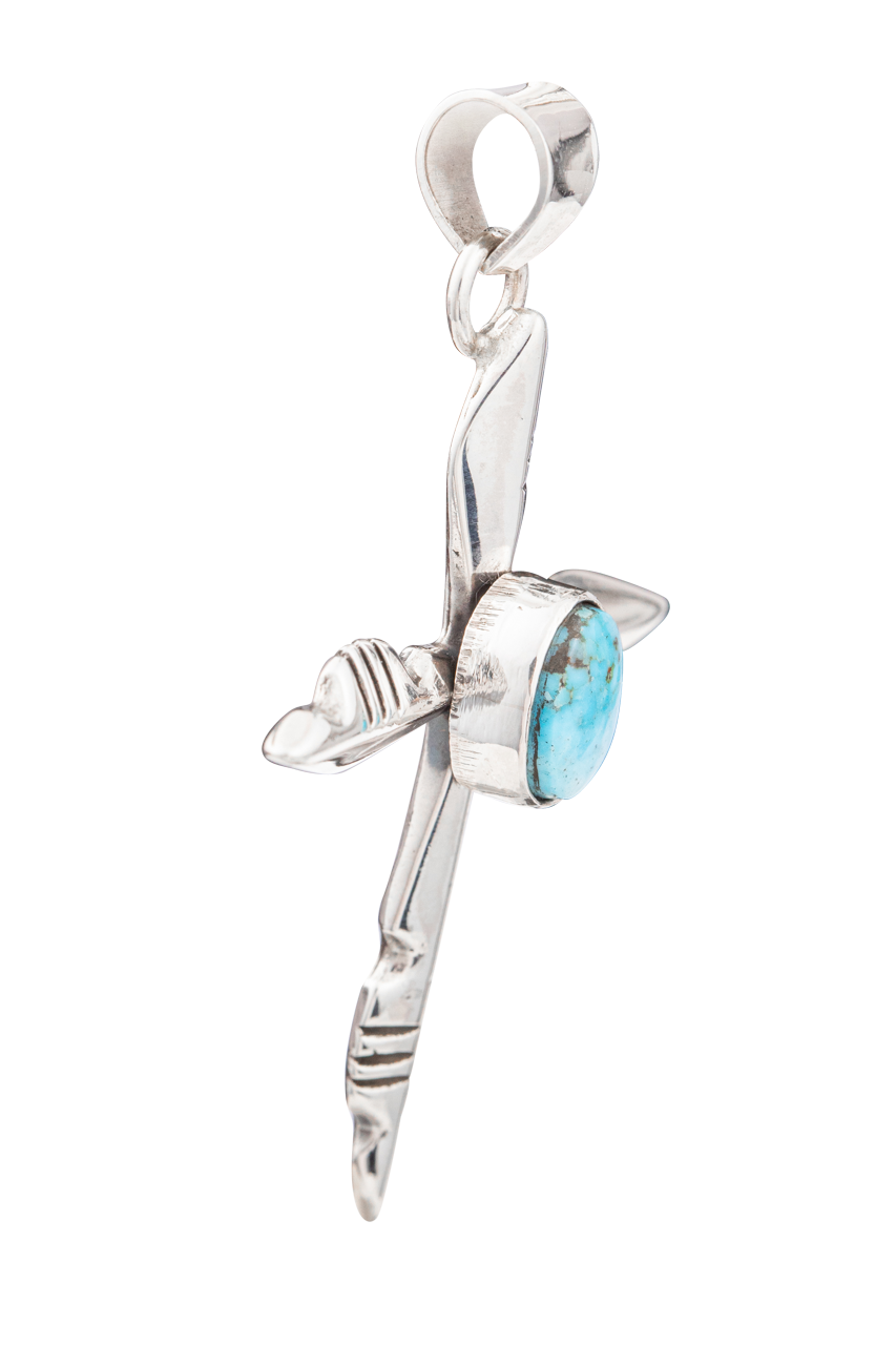 Sterling Silver Turquoise Cross Pendant