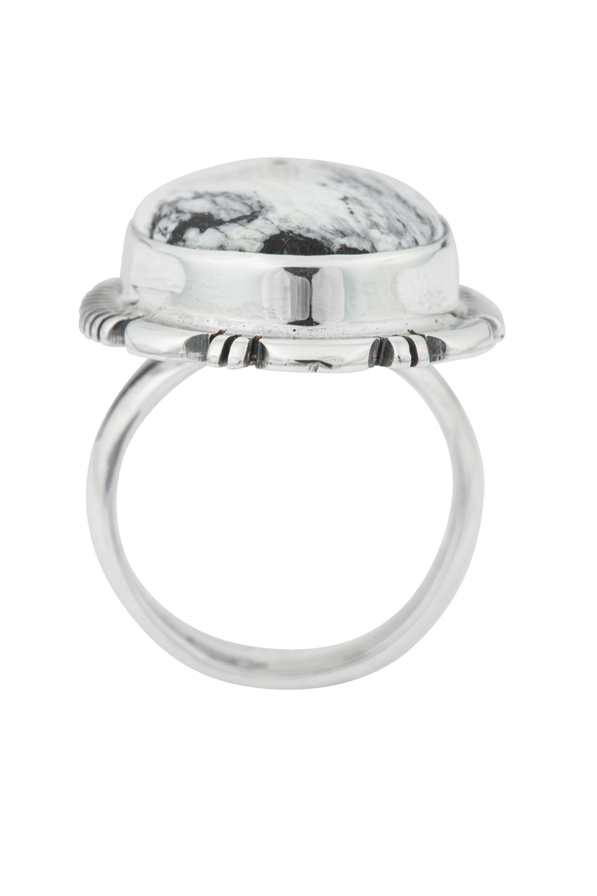 Sterling Silver White Buffalo Ring