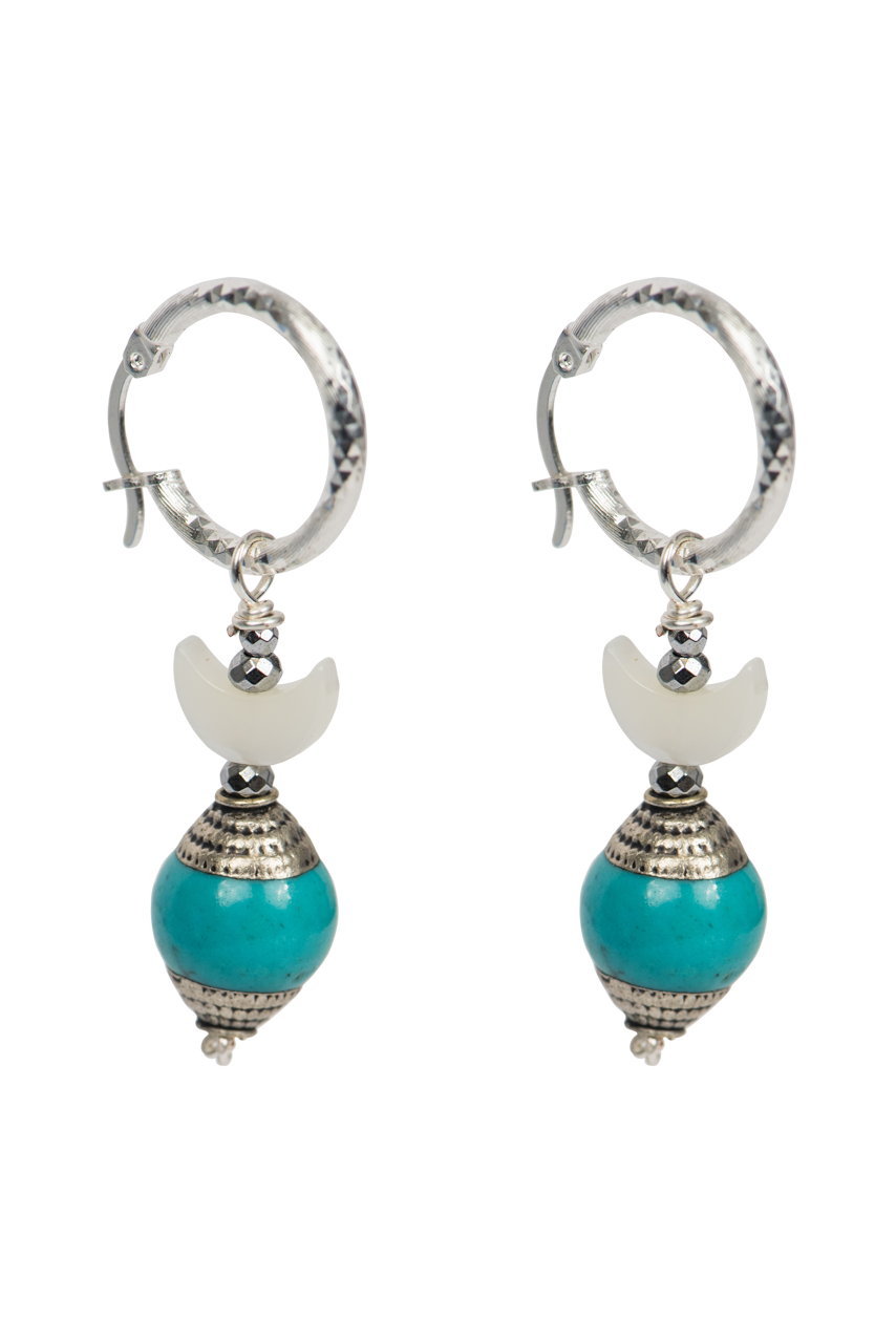 Breathe Deep Crescent Moon Earrings