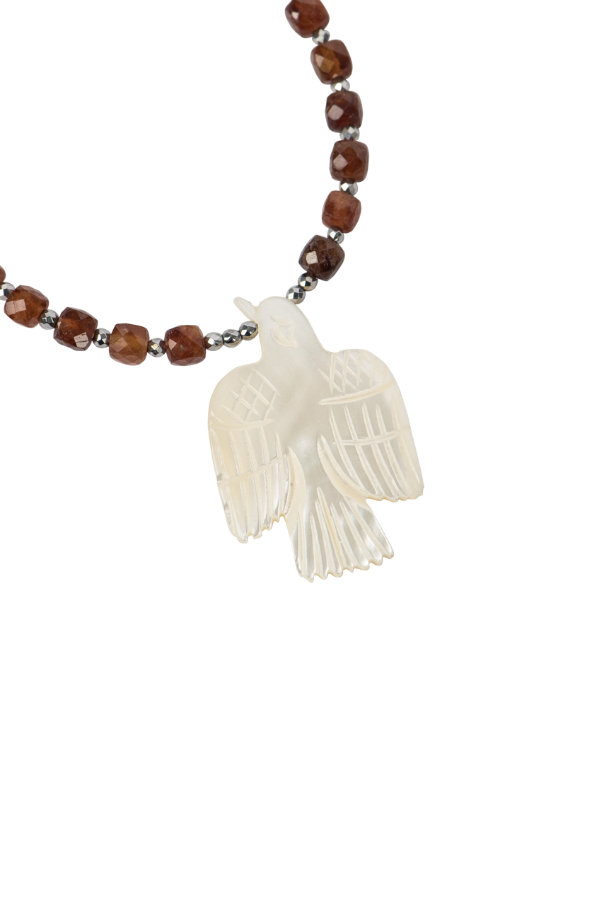 Breathe Deep Mother of Pearl Thunderbird Necklace