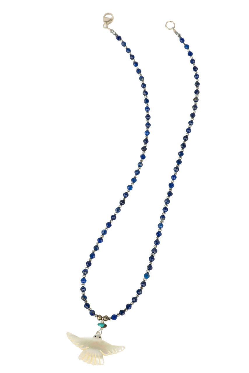 Breathe Deep Mother of Pearl Thunderbird Necklace