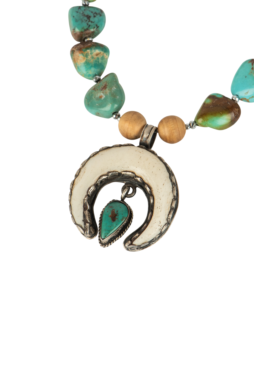 Breathe Deep Silver Naja Beaded Necklace