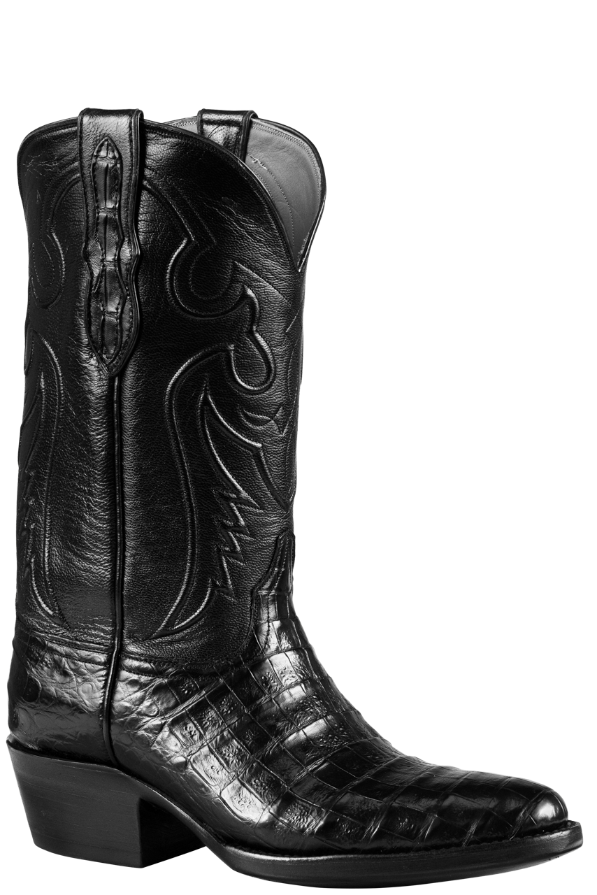 Black Jack Select Caiman Belly Cowboy Boots - Black