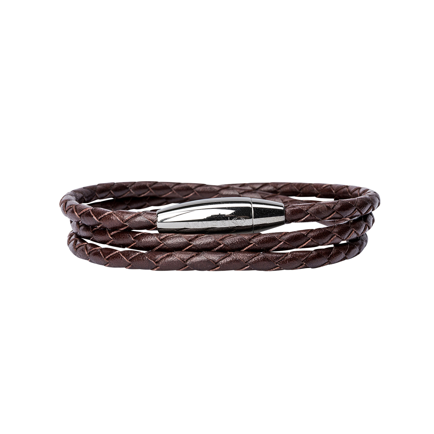 Kenton Michael Braided Brown Leather Bracelet
