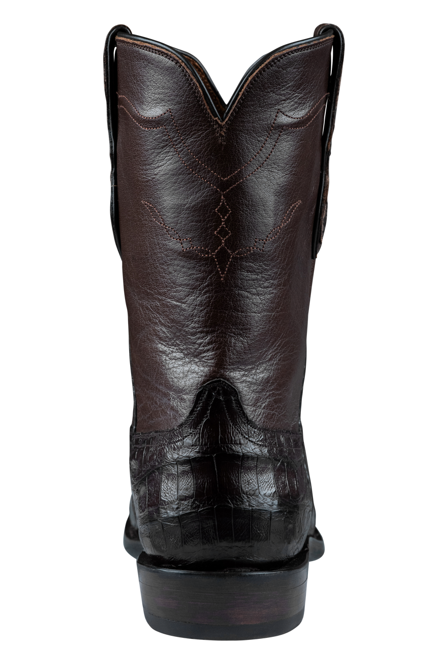 Black Jack Caiman Belly Roper Boots - Chocolate