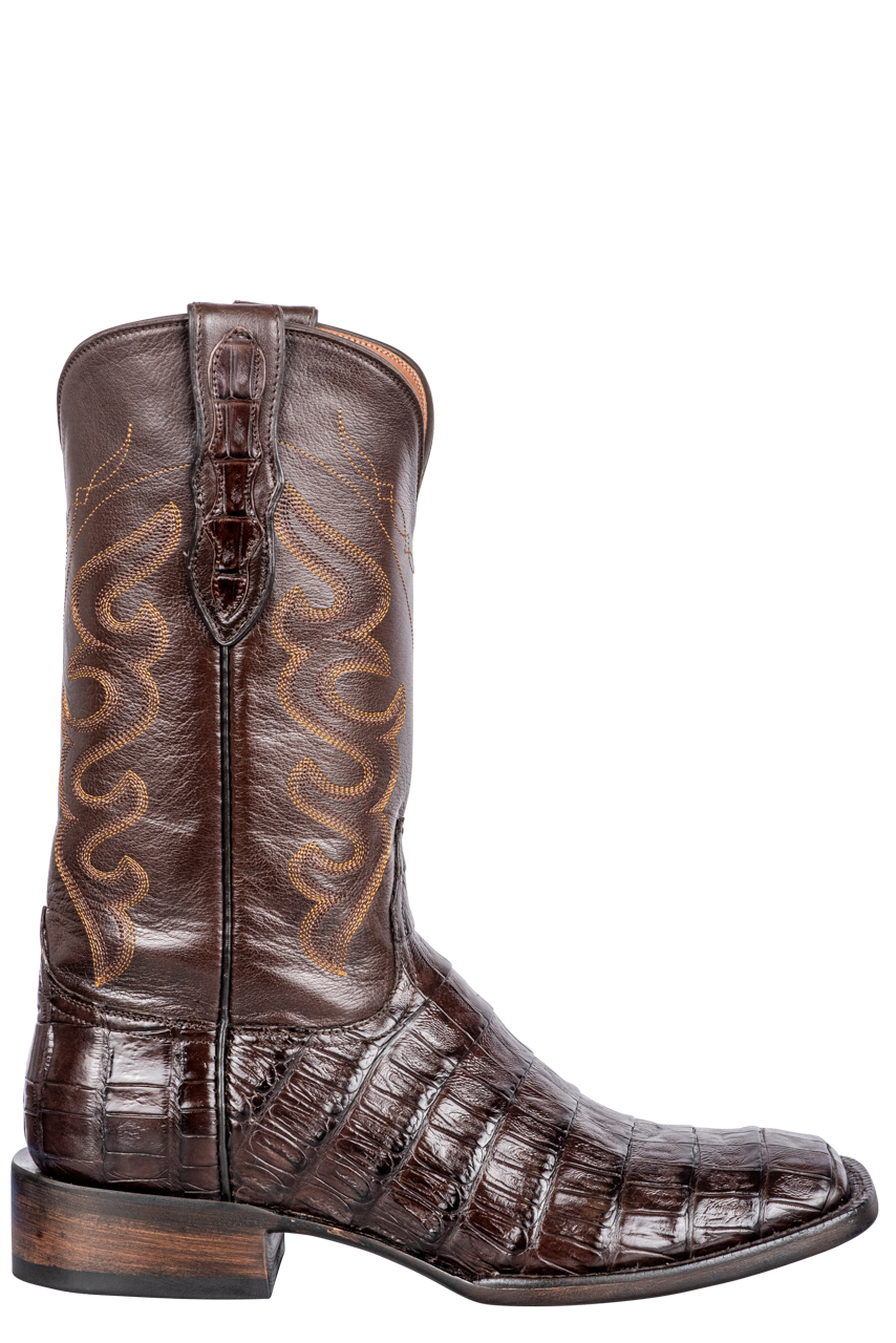 Black Jack Select Caiman Belly Cowboy Boots - Chocolate