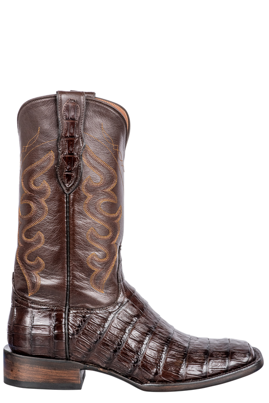 Black Jack Select Caiman Belly Cowboy Boots - Chocolate