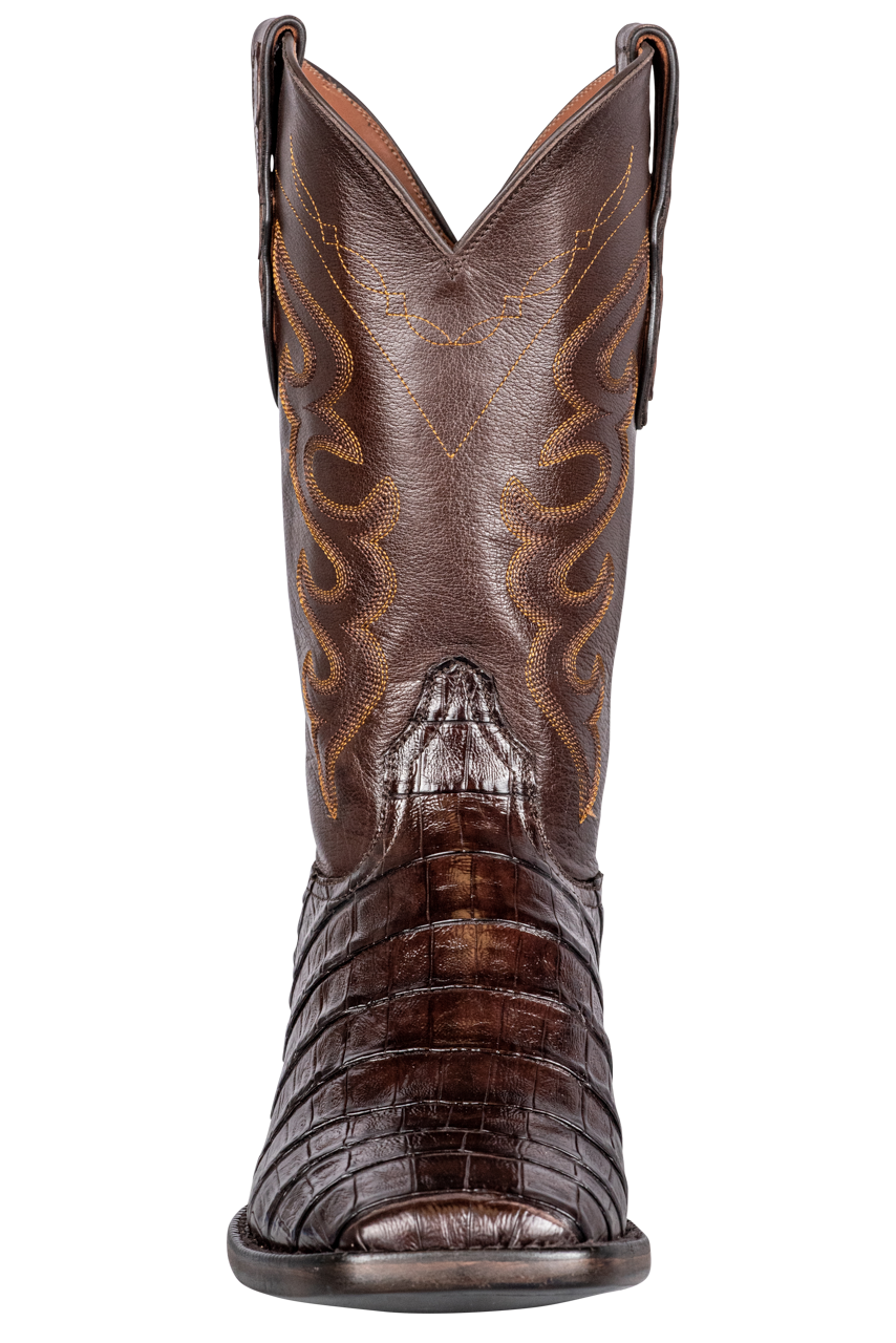 Black Jack Select Caiman Belly Cowboy Boots - Chocolate
