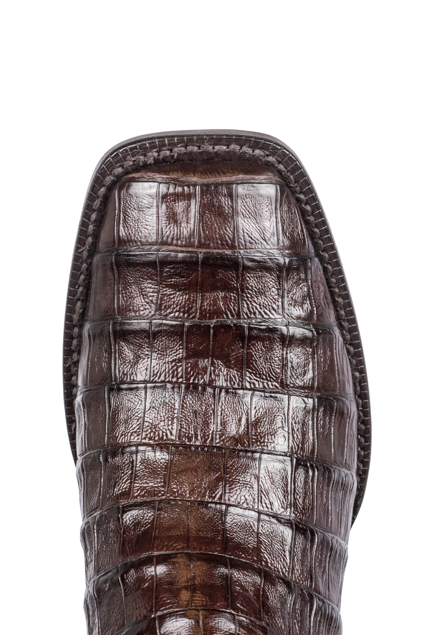 Black Jack Select Caiman Belly Cowboy Boots - Chocolate