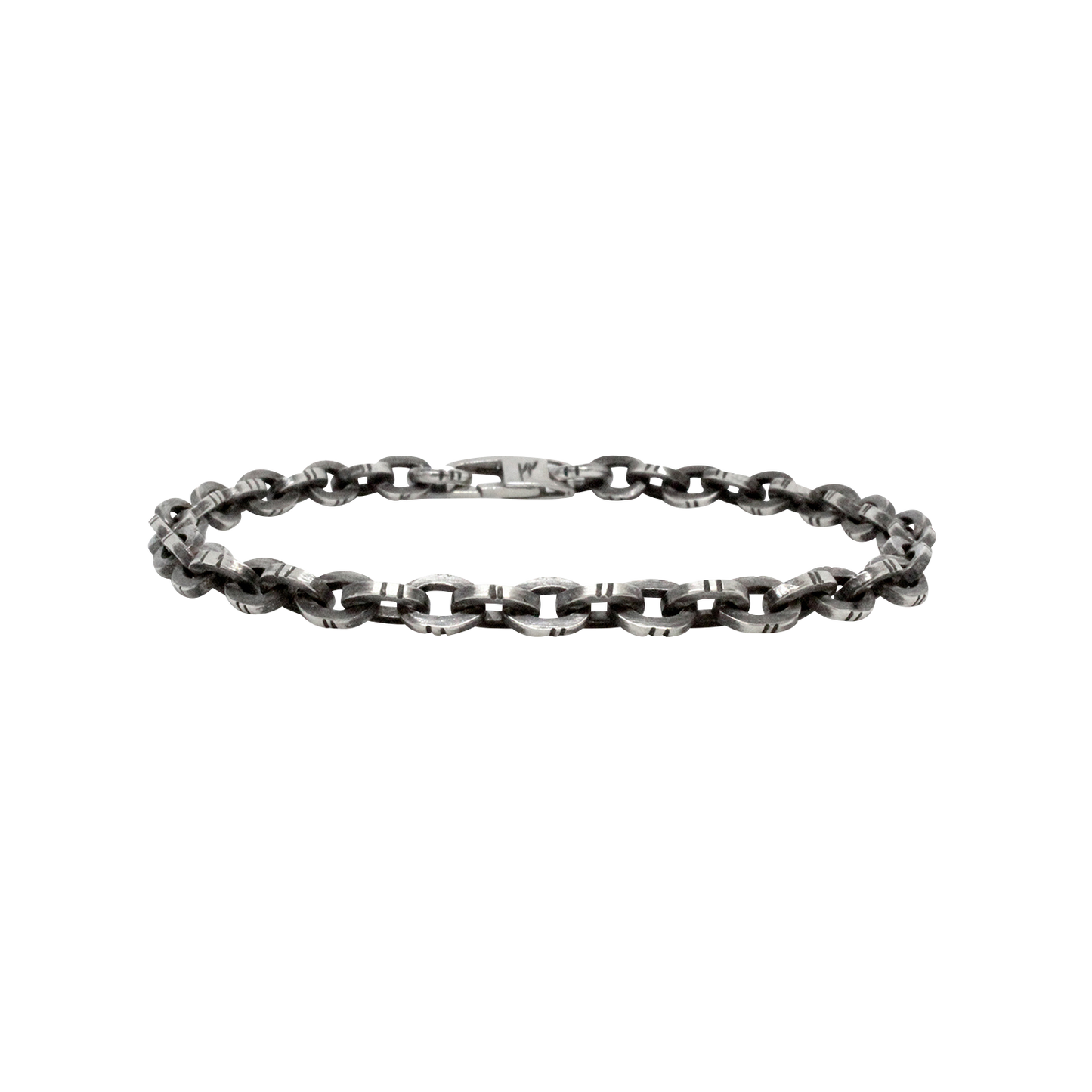 Kenton Michael Antiqued Sterling Silver Chain Link Bracelet