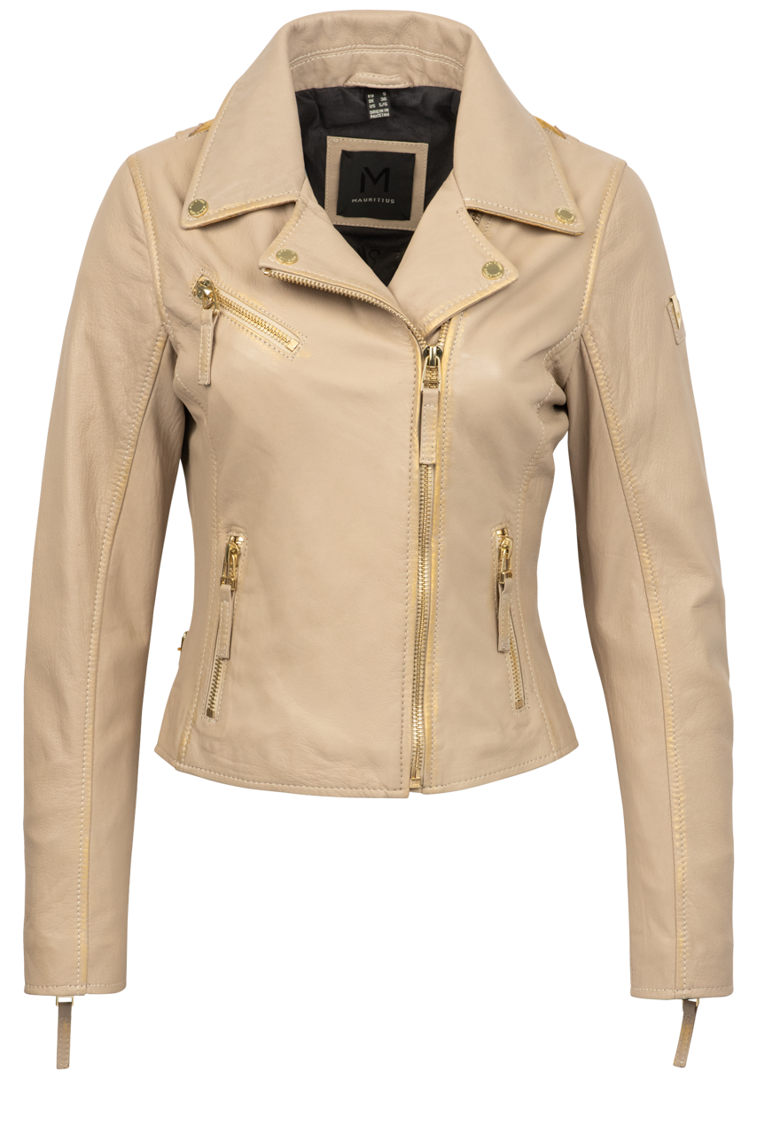 Mauritius Christy Gold Lamb Leather Jacket
