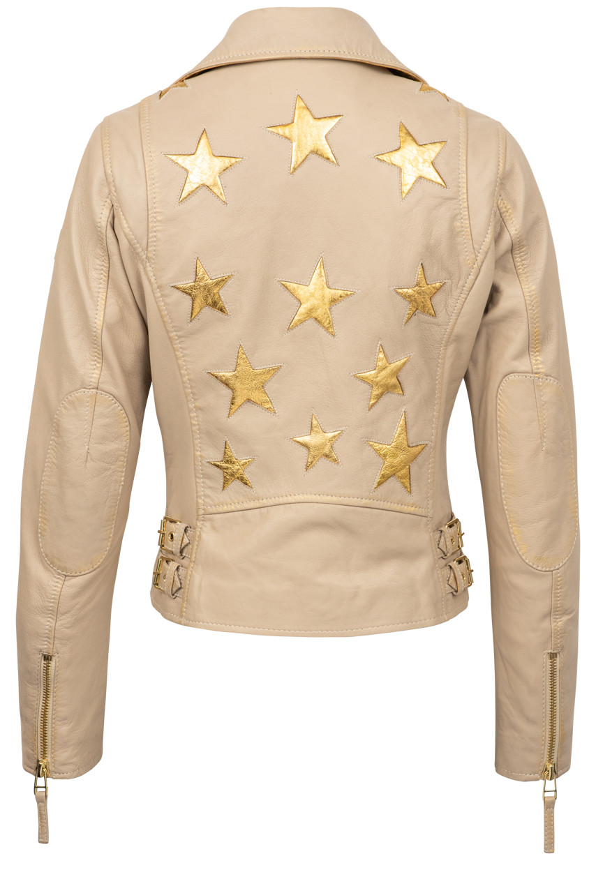 Mauritius Christy Gold Lamb Leather Jacket