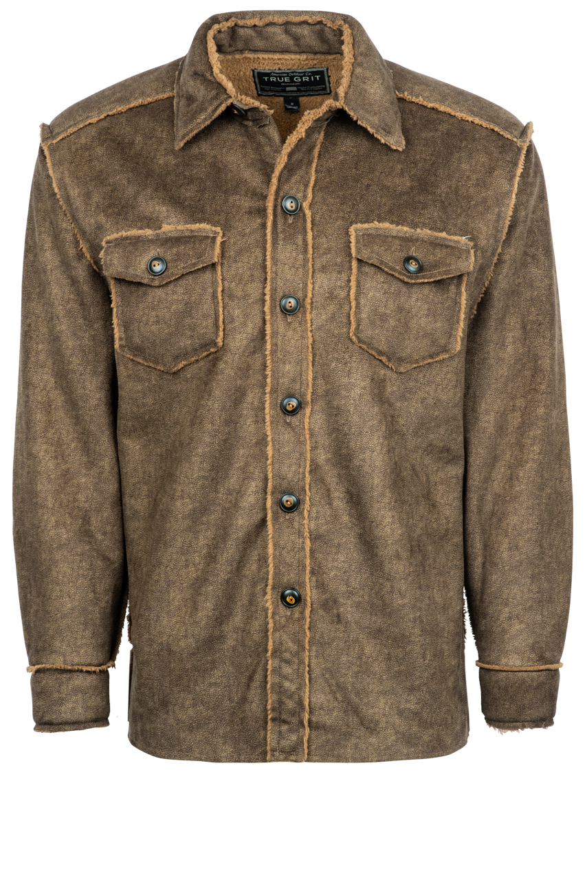 True Grit Pebble Sueded Western Shirt Jacket Pinto Ranch