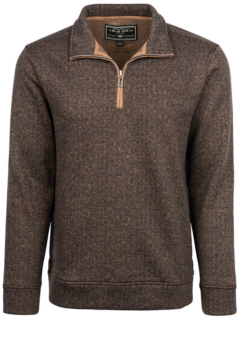 True Grit Herringbone Fleece Sweater